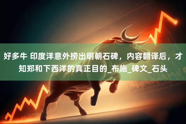 好多牛 印度洋意外捞出明朝石碑，内容翻译后，才知郑和下西洋的真正目的_布施_碑文_石头