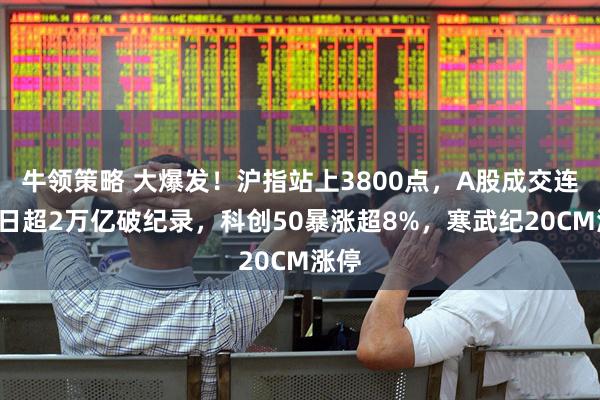 牛领策略 大爆发！沪指站上3800点，A股成交连续8日超2万亿破纪录，科创50暴涨超8%，寒武纪20CM涨停