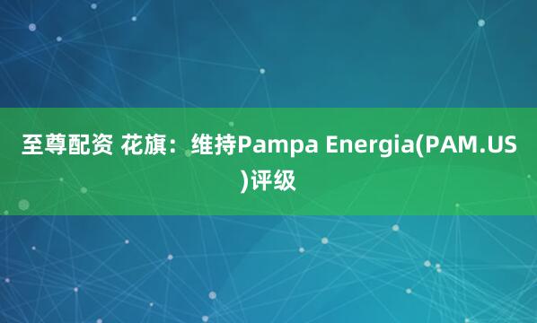 至尊配资 花旗：维持Pampa Energia(PAM.US)评级